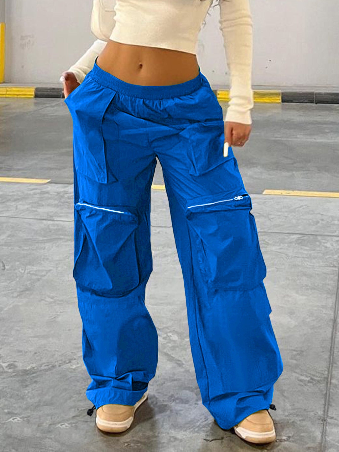 Loose Street Workwear Low Waist Trousers - Bellarte Enchanté Loose Street Workwear Low Waist Trousers